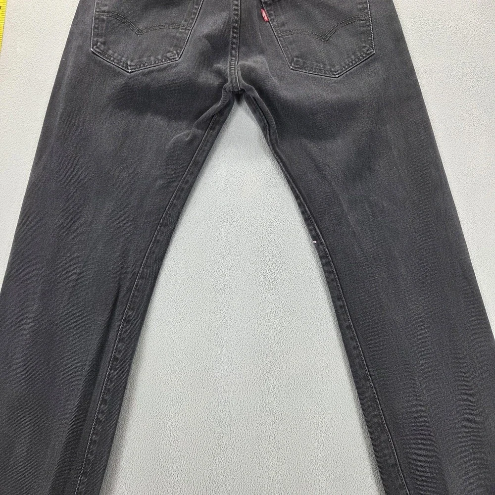 Levis 501‎ Jeans Mens Gray Charcoal Wash Straight Regular Button Fly Fits 30x27